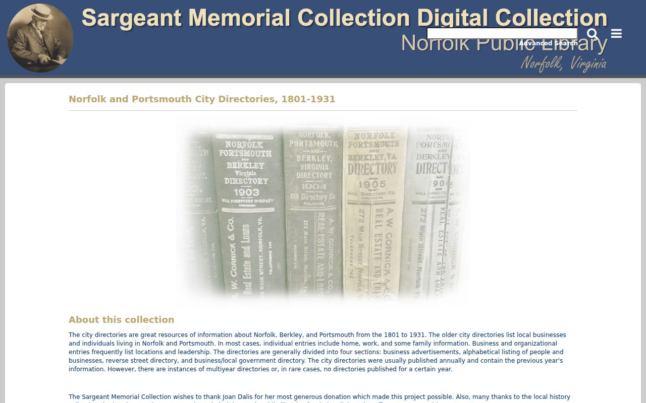 Portsmouth city directory digitized collection search
